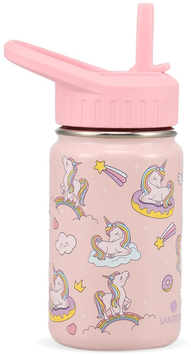 Solidchoice - Kinderdrinkfles RVS 350ml met Rietje en BPA-vrij