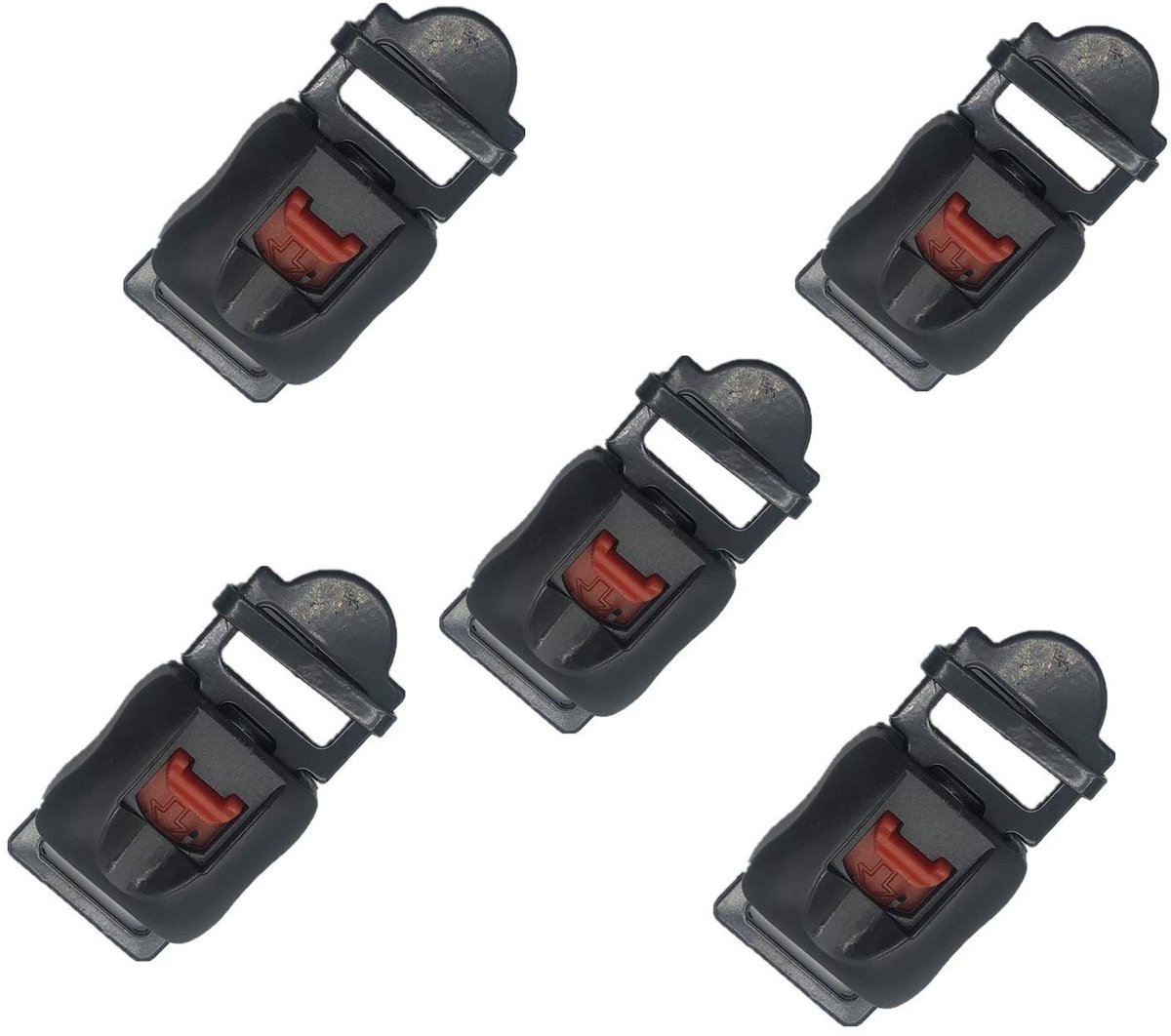Solidchoice - Set van 5 Snelle Bevestigingsgespen voor Motorhelmen