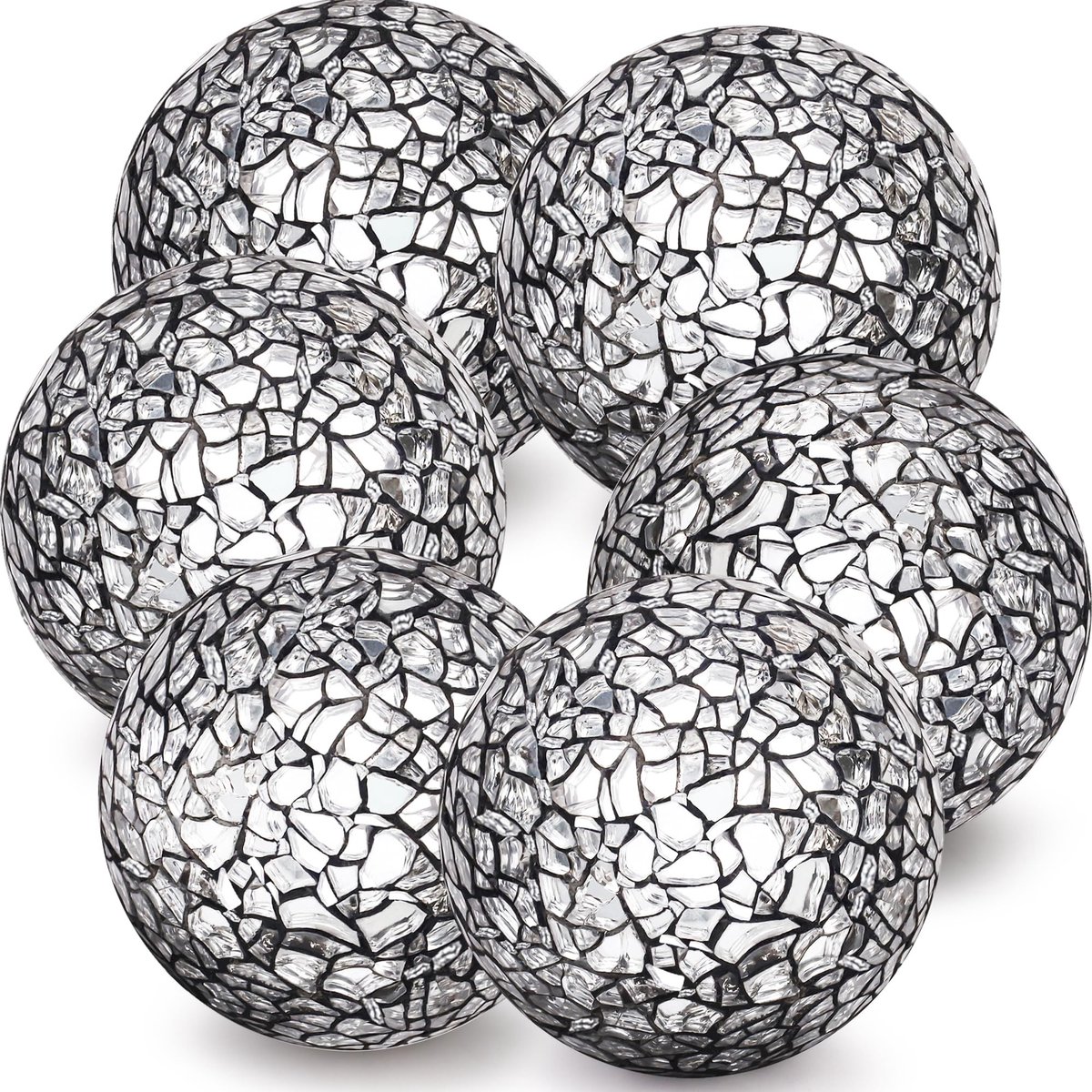 Solidchoice - Set van 6 Decoratieve Zwarte Bollen voor Vazen en Tafeldecoratie