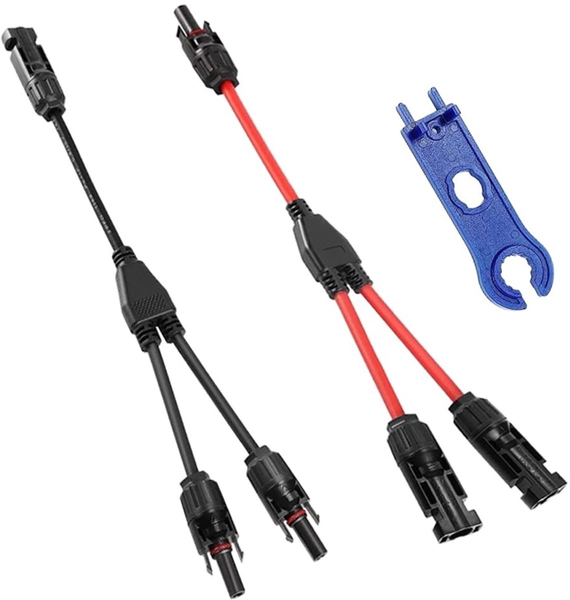 Solidchoice - Set van 1 Paar Zonne-energie Kabels met Y-Distributor