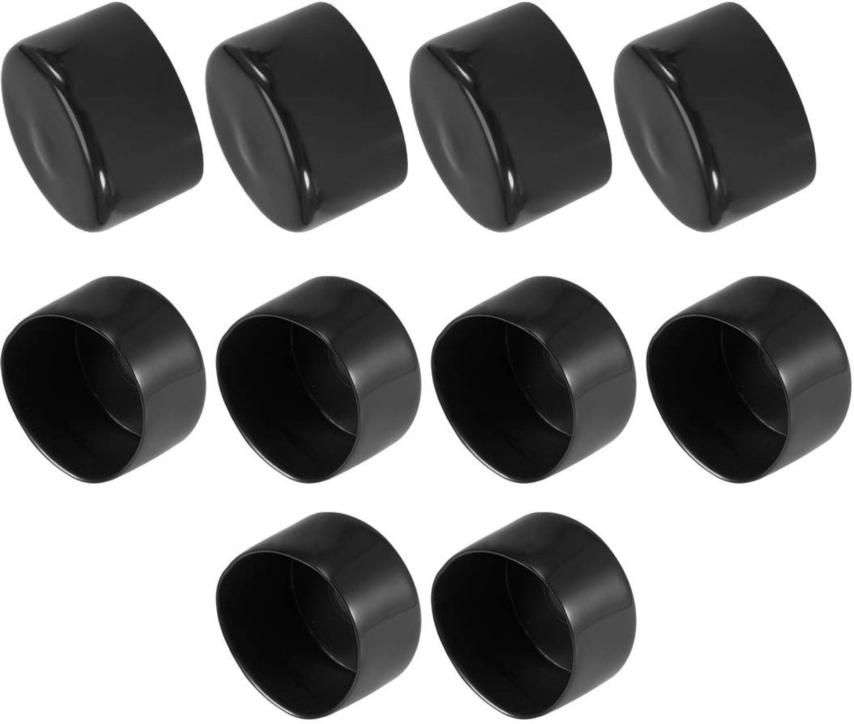 Solidchoice - Set van 10 Flexibele Rubberen Eindkappen voor Meubels, Rond, Zwart