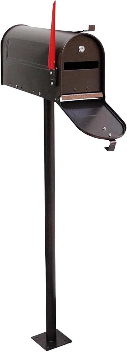 Brievenbus Paal - Buitenpostbus - Post Ontvangen - Versterkte Deurbeugel - 48x22x17cm - Brons