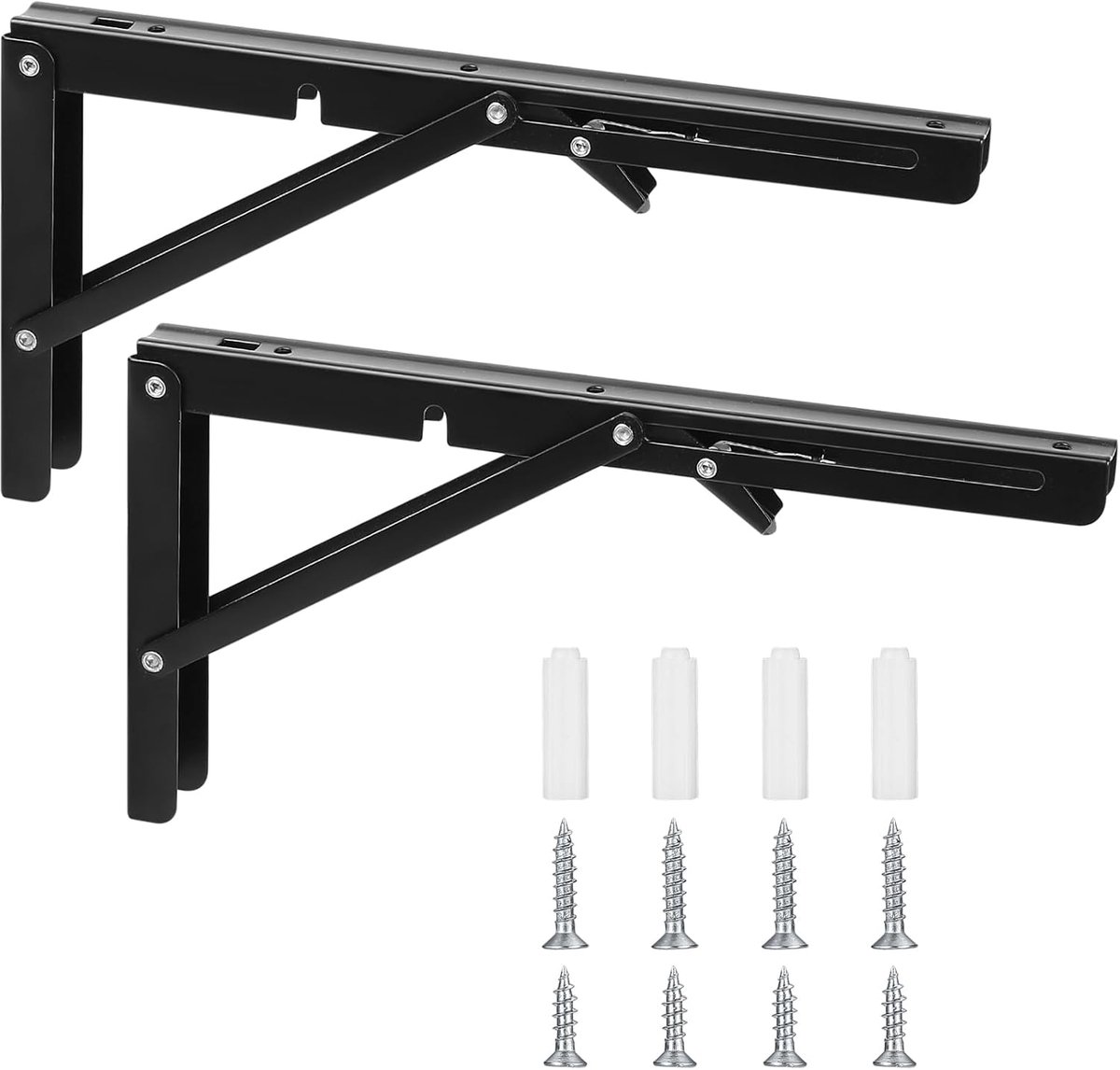 Opvouwbare console 30 cm - zware scharnieren - ijzeren vouwhoek 90 graden - ideaal voor thuis of kantoor - SnelShoppen