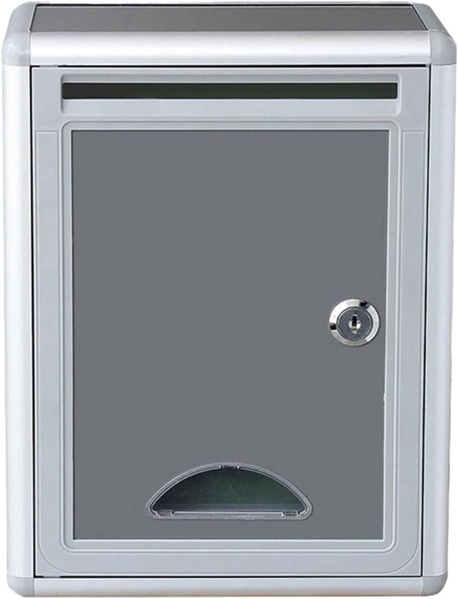 Brievenbus - Postbus Pakketkast - Veilig Post Ontvangen - Afsluitbaar Aluminium - 28.5cm Hoog - Grijs