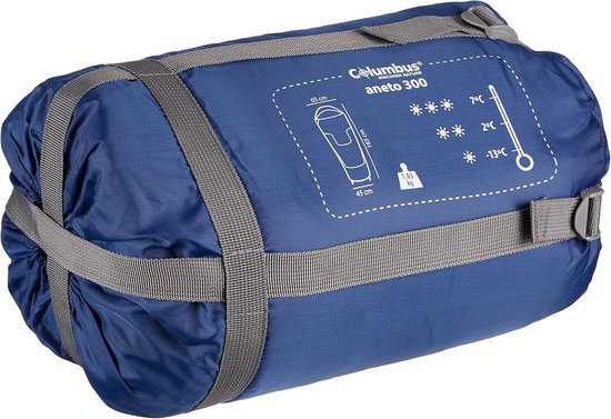 Slaapzak Junior - Kampeerzak Holle Vezel - Buiten Overnachten - Met Thermische Kraag - 165 x 65/45 cm - Blauw — afbeelding 2