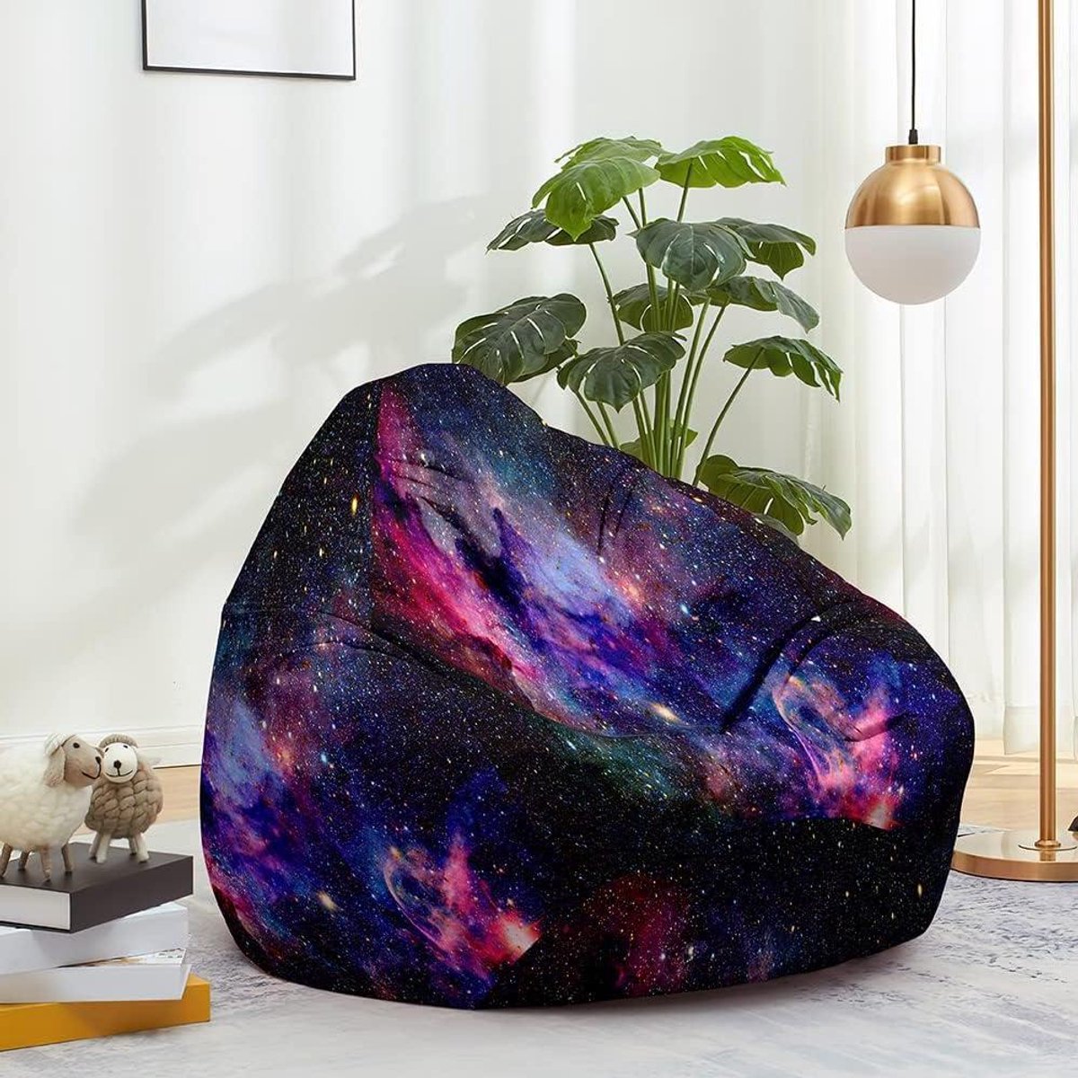 Zitzakhoes - Luie stoel - Ontspannen thuis - Wasbaar materiaal - 100x120cm - Zwart Paars