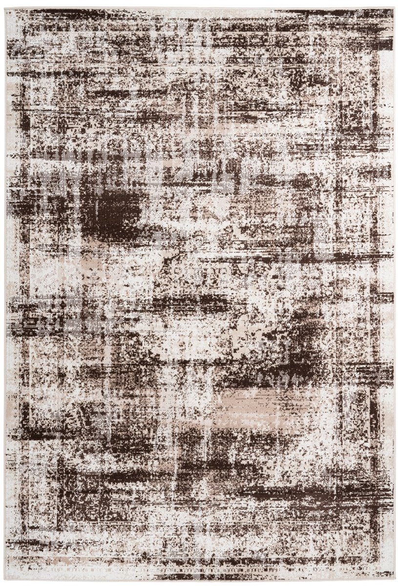 Padiro laagpolig vloerkleed 160 x 230 cm - taupe / bruin - abstract vintage look - geschikt voor vloerverwarming - van polypropyleen