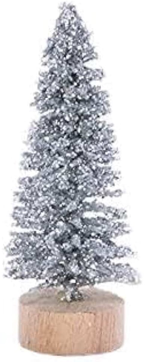 Kunstkerstboom Fake Pine Tree Mini Kunstmatige Kerstboom Mini Sisal Tree Miniatuur Tree Christmas Party Photo Prop for Kerst Ornament (Color : D04-5cm-5pcs silver)