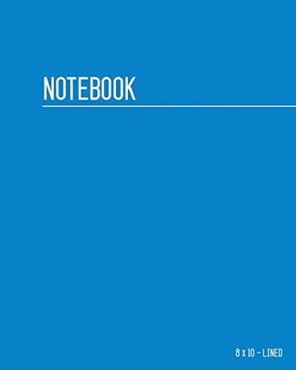 Notebook 8x10: Large Journal Notebook Blue with Date and Numbered Pages | Smart Plain Design
