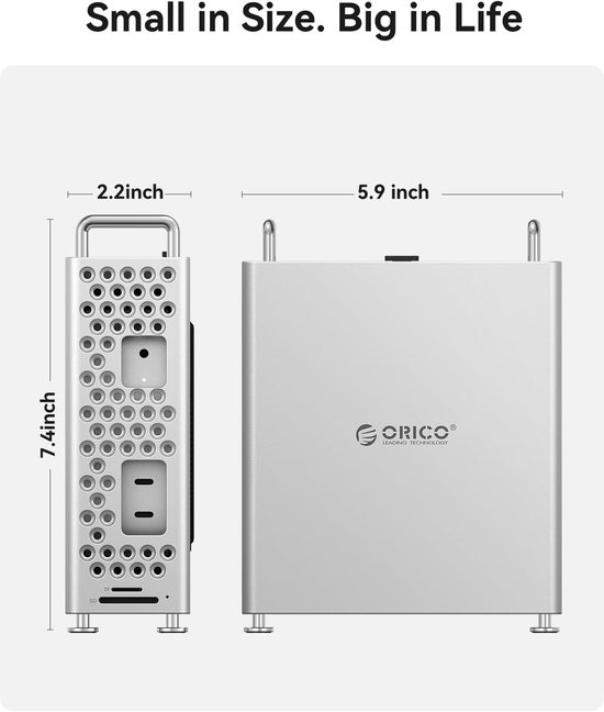 Externe SSD - MiniPro opslag - Snelle dataoverdracht - Inclusief standaard - 2TB - Zilver — afbeelding 5