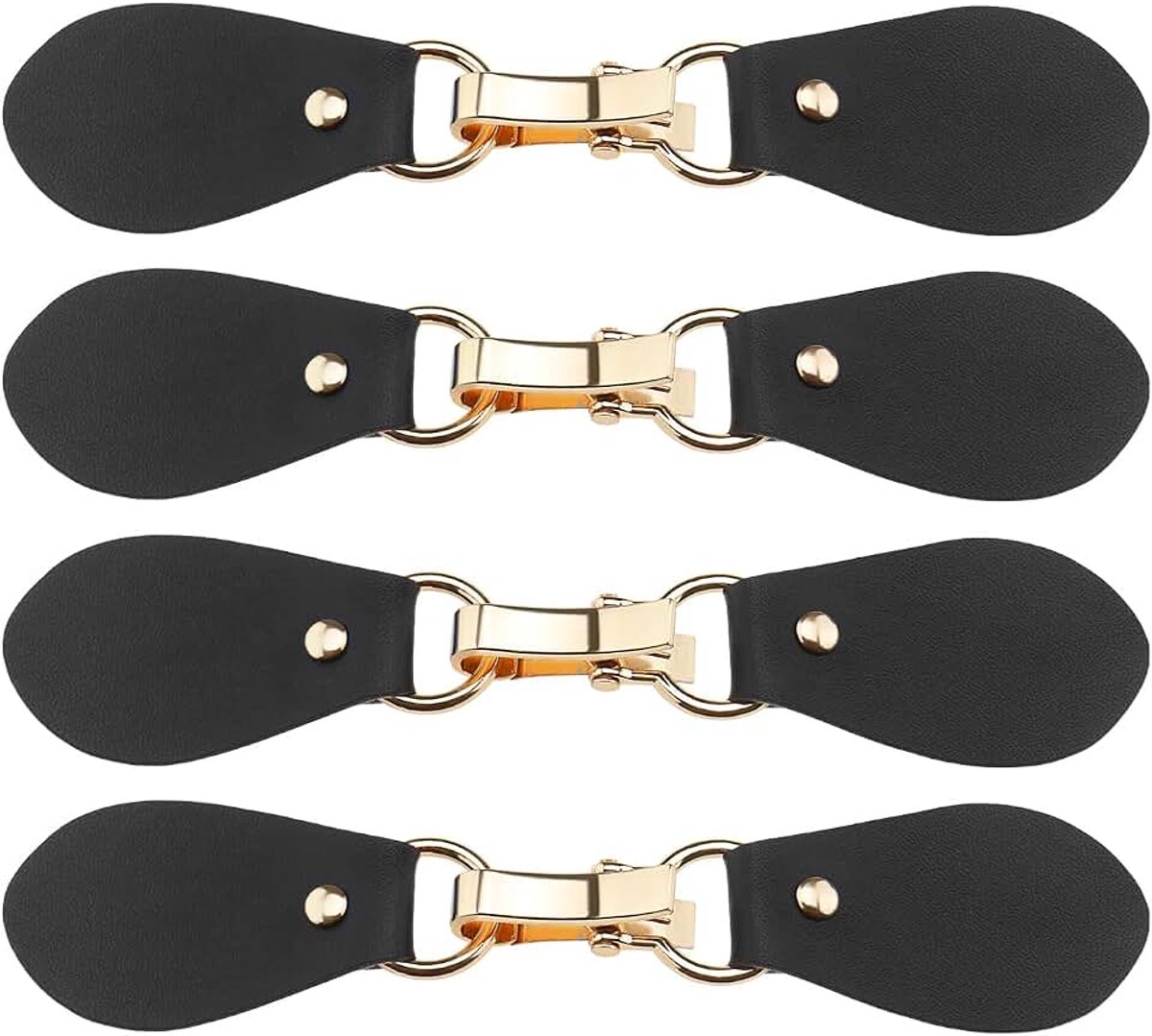 Store 4 STKS Lederen Toggle Knoppen 15.5x3.2cm Naaien Sluitingen Lederen Naaien Toggles Sluitingen Voor Vest Jas Vest Truien Vintage Trui Zwart