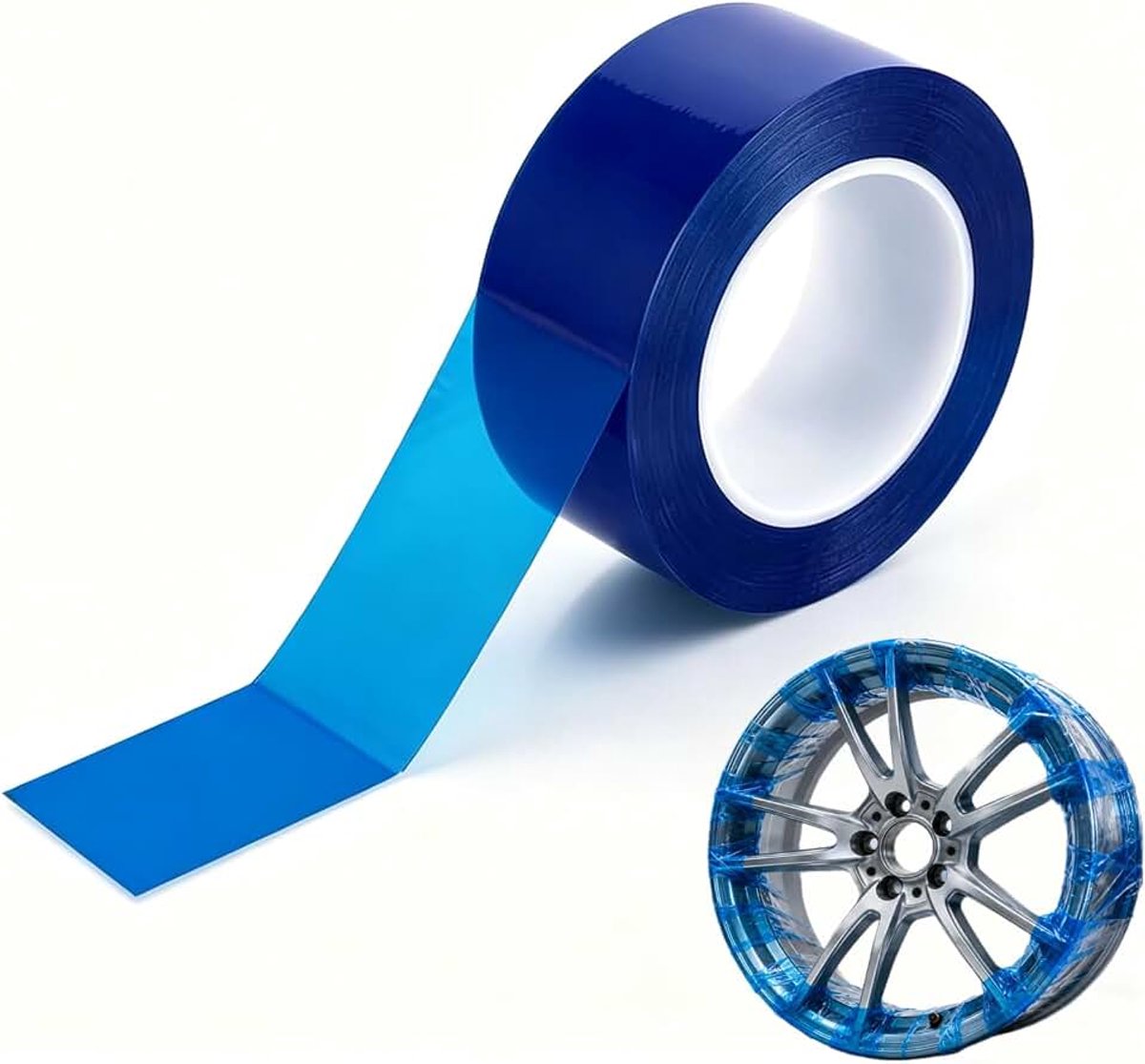 Plakband, oppervlaktebeschermingsfolie, 200 m, 5 cm breed, zelfklevend, duurzaam, beschermband voor voertuigvelgen, geschikt voor auto- en motorwielen