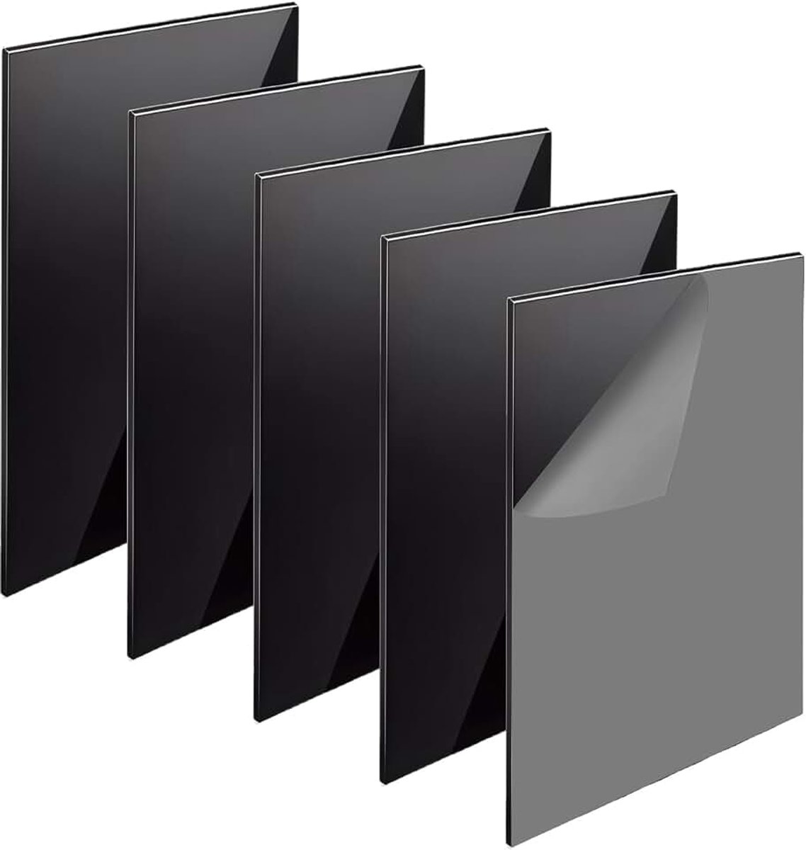 5 Stuks Zwarte Acrylplaten 20 x 30cm met Beschermfolie voor DIY-Projecten | Dikke Kunststof Plaat van 2mm Onbreekbaar Hoogwaardige Acrylplaat voor Professioneel Gebruik Ideaal voor Fotolijsten