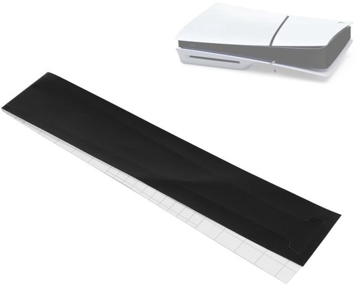 - Console Middle Skin - Krasbestendige Sticker - Eenvoudig te installeren - Zwart - Voor Optical Drive Edition - Inclusief reinigingsdoek