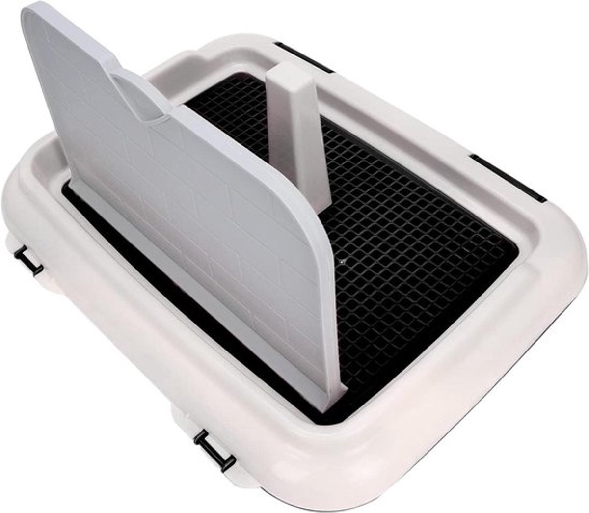 Trainingstoilet voor Puppy's en Katten - Hek en Dienblad voor Gepland Plassen - Indoor Hondentoilet (Zwart)