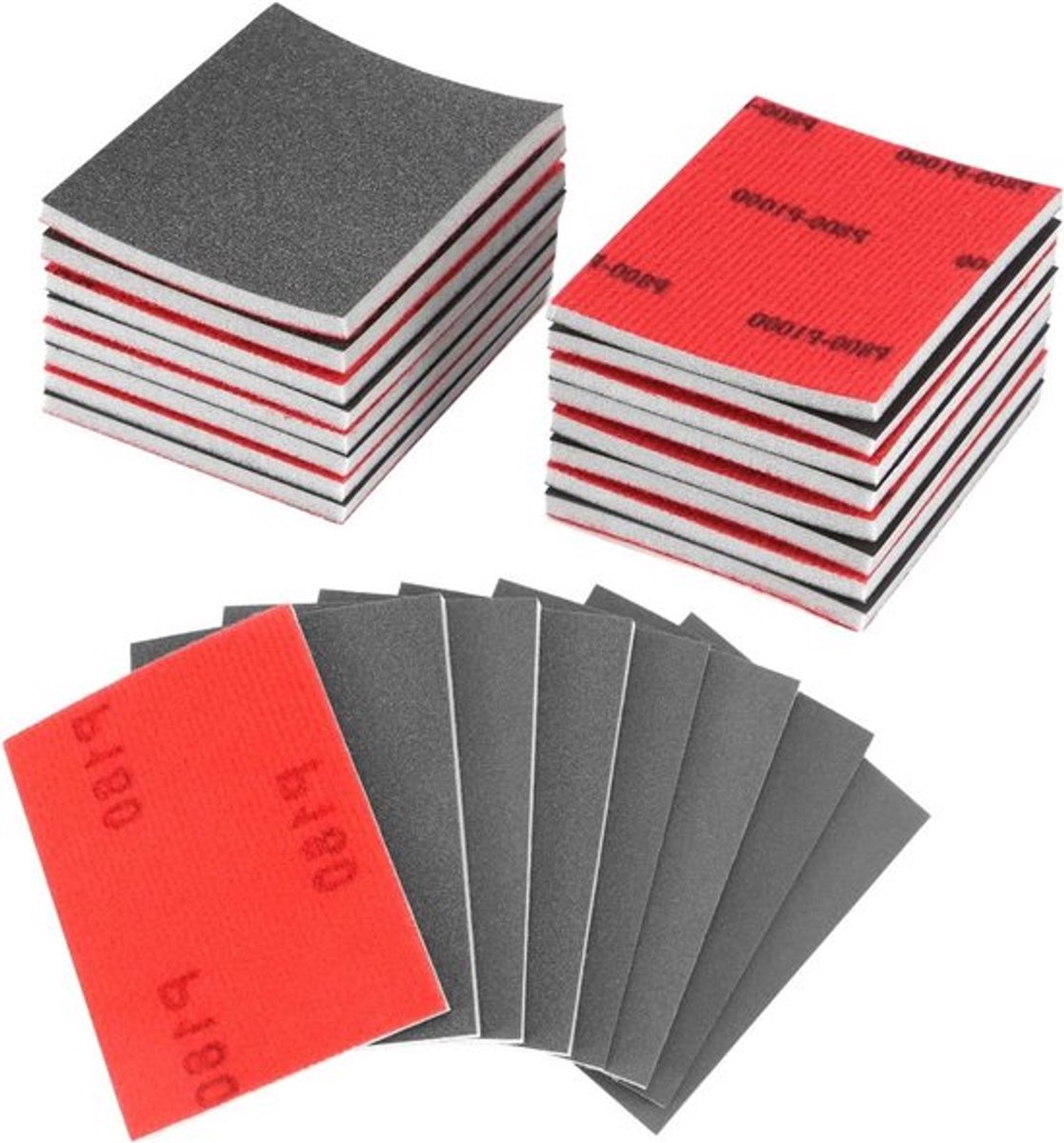 Schuur-sponsjes 16 stuks - Verschillende korrelgroottes - Nat-droog schuurpapier voor hout, metaal & autorestauratie