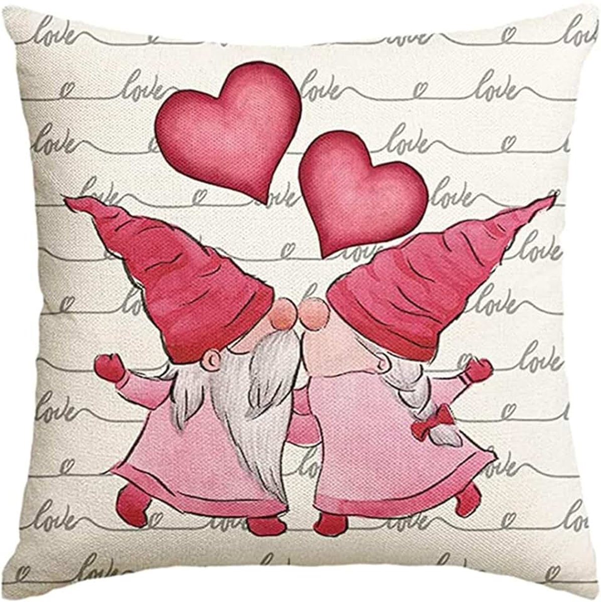 Pillowcase Ins Style Pillowcase Pink Cute Simple Printed Bed Cushion Cover 2 Pcs-F1-45 * 45Cm