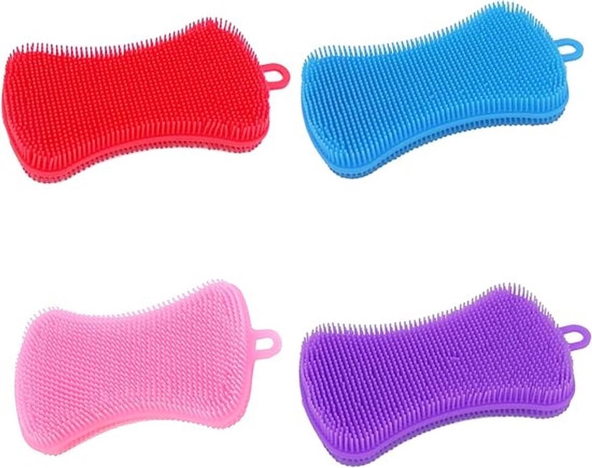 Antibacteriële Siliconen Spons voor Schoonmaken - Multifunctionele Schuurpads voor Keuken, Badkamer en Groenten, Ideaal voor Keukenaccessoires en Afwas