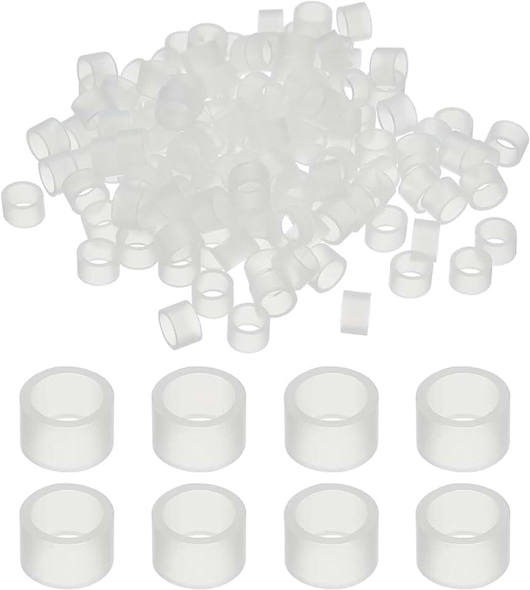 200 stuks siliconen kabelbinders, 6 mm zware kleine sterke elastiekjes, siliconen elastiekjes voor koordbeheer thuiskantoor organisatie, transparant (10 x 5 x 0,6 mm)