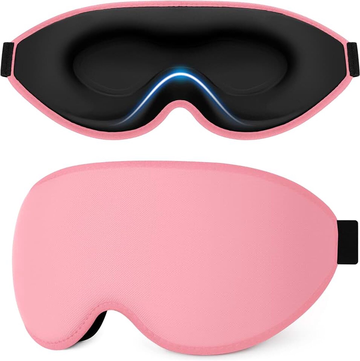 3D Slaapmasker voor Zijslapers, Upgrade Oogmasker Heren & Dames | Lichtblokkerend Ergonomisch Slaapmasker met Verstelbare Band, Ademend & Comfortabel voor Slaap/Reis/Vlucht-Roze