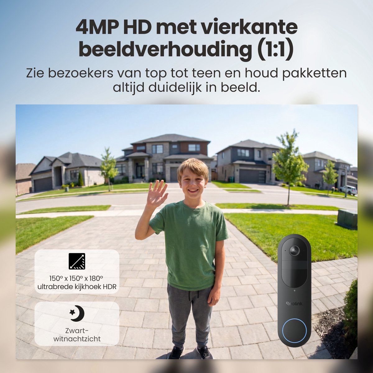 Reolink 2K 4MP Videodeurbel met 180 Graden Uitzicht - afbeelding 2