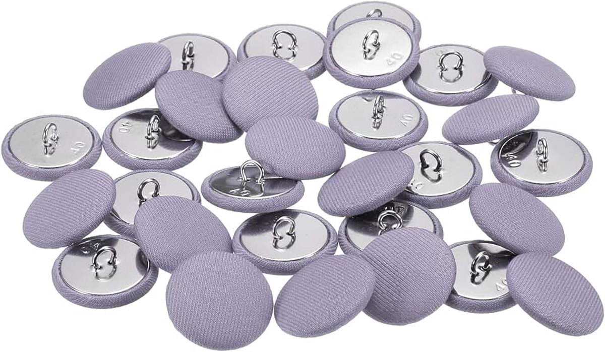 Knopen 25 mm 1 inch ronde metalen knopen met satijnen knoop voor bruidsjurken, trouwpakken, blouses, truien, paars