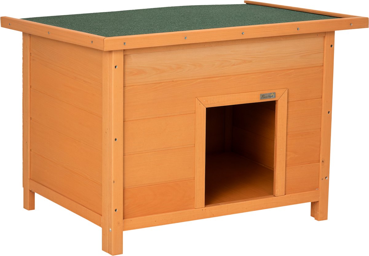 PawHut Hondenhok - Grenenhout - 85x58x58cm - Bruin