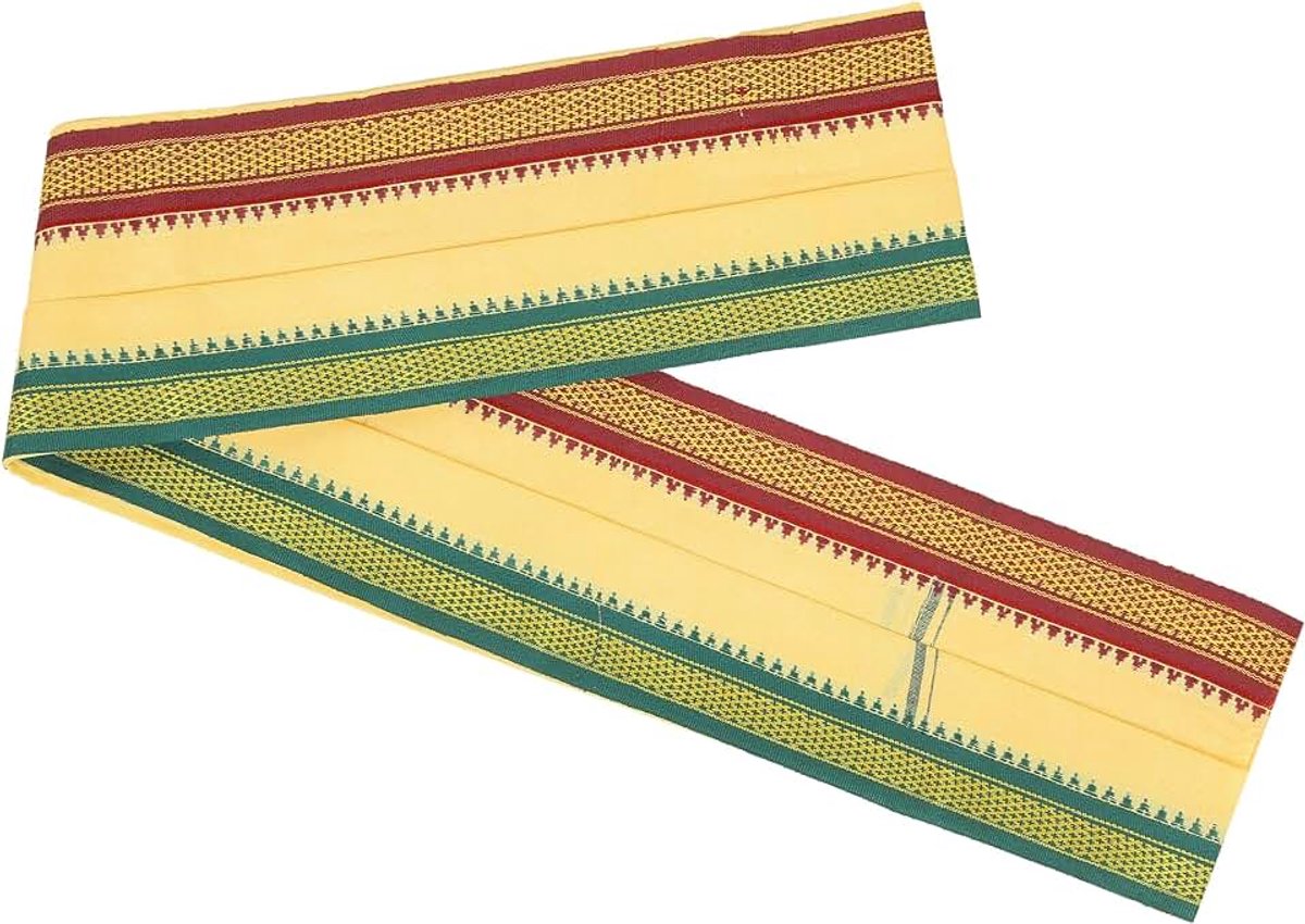 Creation Cotton for Pooja Angvastram/Gamcha/Shawl/Melmundu/Uthareeyam/for Men Used During Indian Traditional Festival Temple Decoration Home Decor(Size:- 70" X 35")(Saffron)