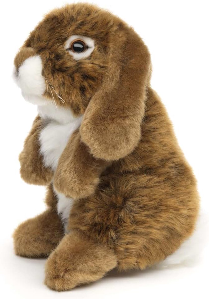 - Ram konijn, staand (bruin) - 18 cm (hoogte) - pluche haas, konijn - pluche dier, knuffeldier