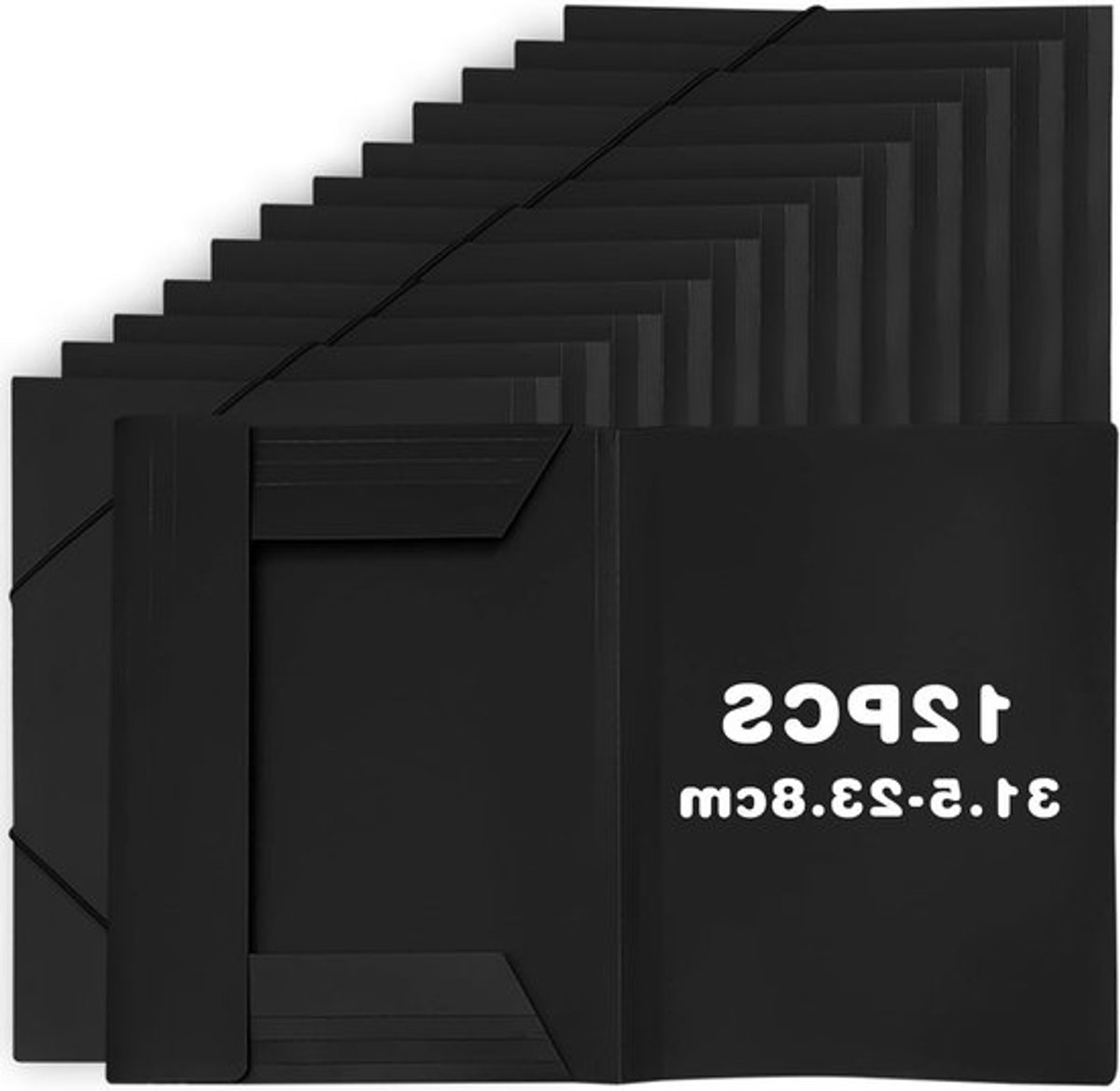 A4 Presentatiemap met Elastische Band - 12 Stuks Documentenmap, Perfect voor School, Projecten en Zakelijk Gebruik