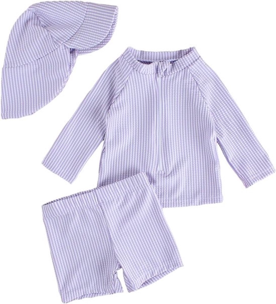 UV-beschermende Eendelige Badpak voor Baby's en Peuters met Zonnehoed - Ideaal voor Zomer en Zwemmen