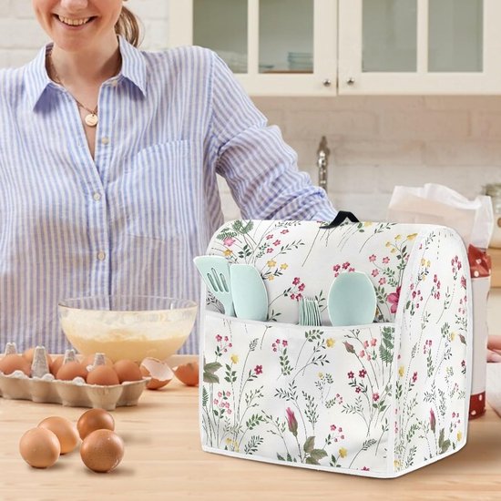 Mixer Cover - Stofkap Keukenapparaat - Keuken Opruimen - Met Handige Zakken - 6-8 Quarts - Wildbloemen — afbeelding 3