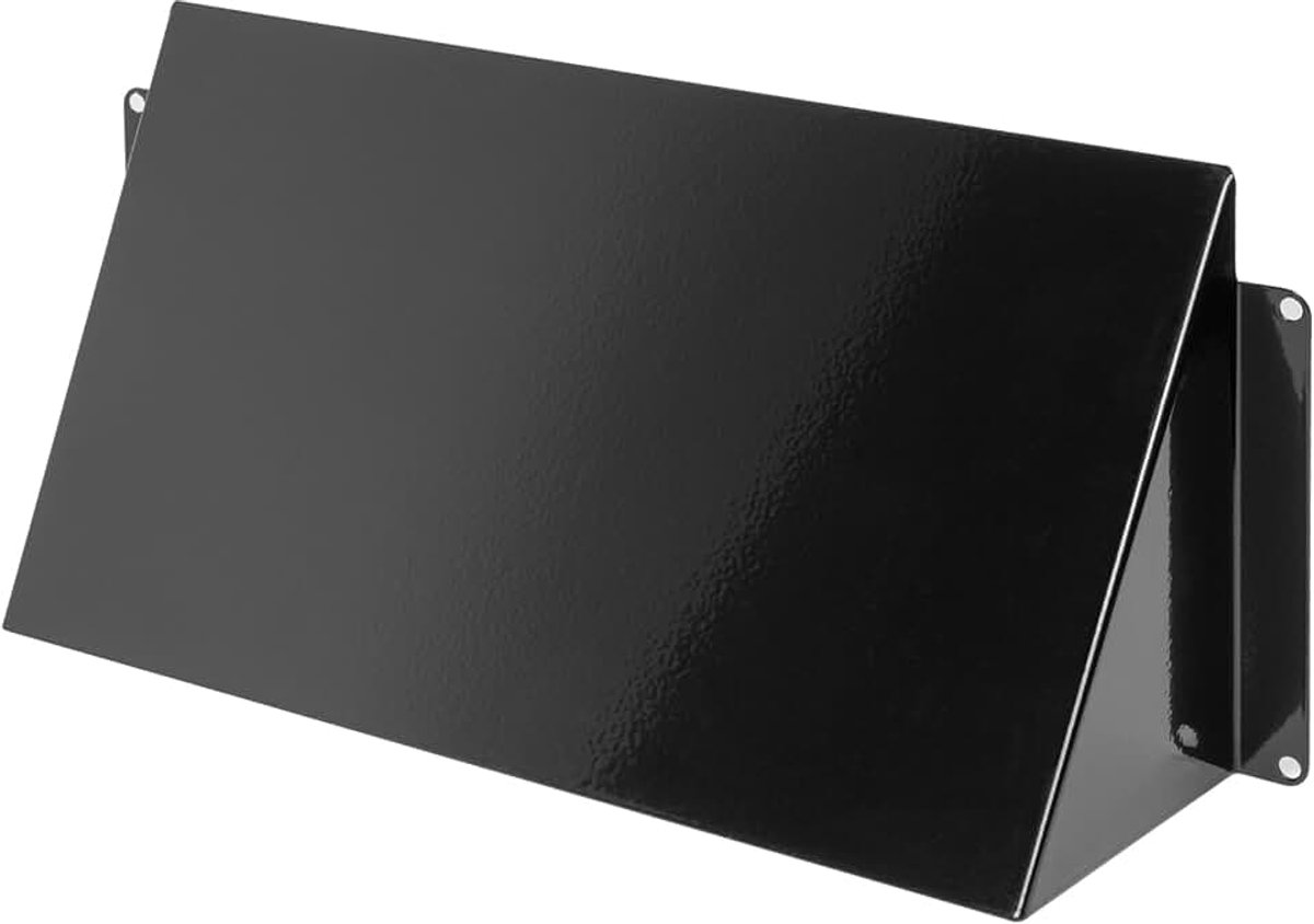 Market 250 x 120 mm / 10" x 4.7" Inch Zwarte Gegalvaniseerde Stalen Kapventilator - Rechthoekige Externe Ventilatierooster - Metalen Buitenluchtventilatiedeksel - Buizendeksel