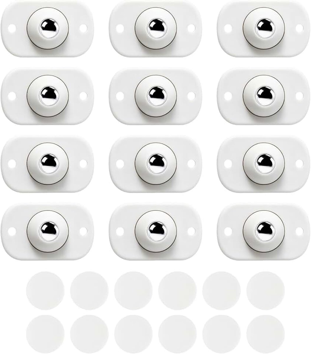 12 stuks zelfklevende 360° draaibare mini-wielen - wielen voor meubels, vuilnisbakken, opbergdozen en kleine apparaten - wielen voor doe-het-zelf en keukengerei