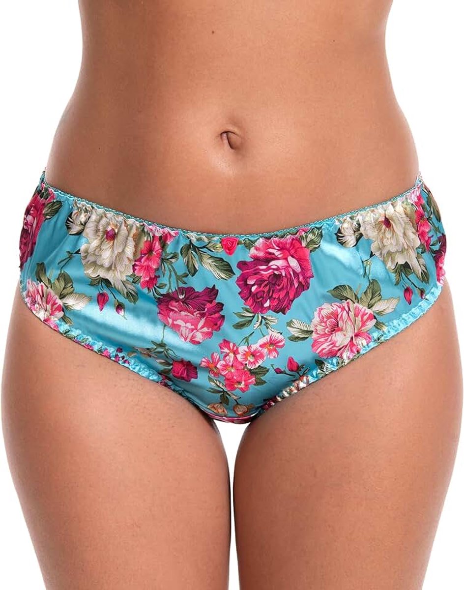 Satijnen Damesslip Volle Bedekking | Zijdeglans, Prettige Pasvorm, Fijn Roosje, Combineert met de Bralette, Maxislip, Maten S-XXL