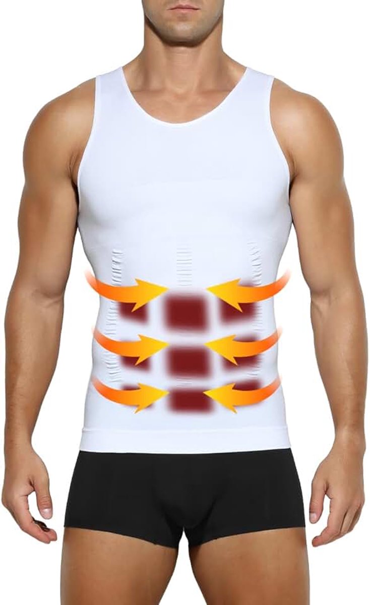 Kevin Heren Compressie Vest Mannen Elastische Body Shaper Mouwloos Afslanken Shirt Ademend Onderhemd