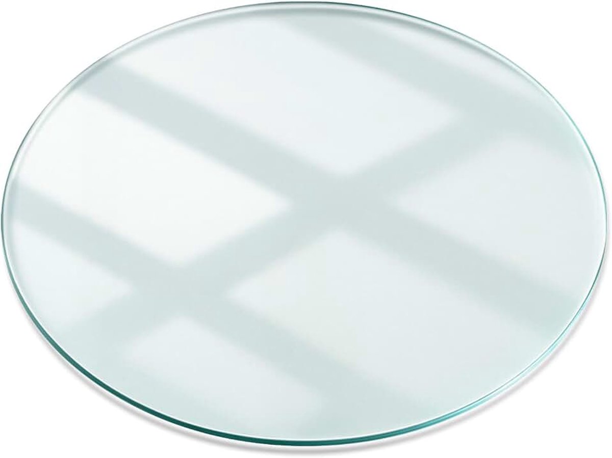 Gehard Glas ø 50 cm | Gemakkelijk Schoon te Maken | Transparant | Voor de Woonkamer en Eetkamer | Krasbestendig | Hittebestendig | Geslepen Randen | 4 mm Dikte | Duurzaam
