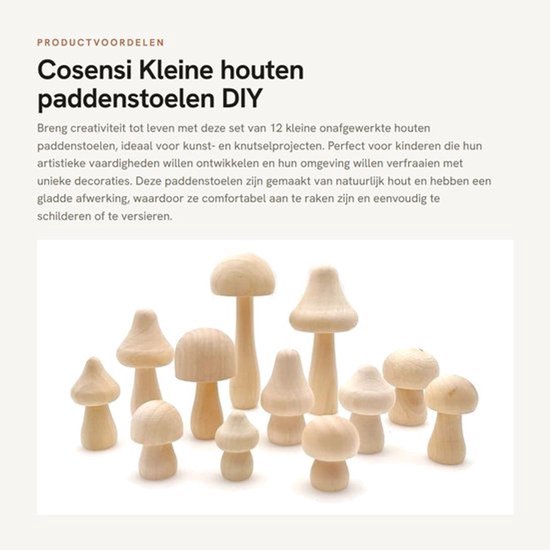 Houten Paddenstoelen 12 Stuks - Ongeverfd - DIY Ambachten - Decoratie Woonkamer - Kinderen Schilderen - Natuurlijke Hout