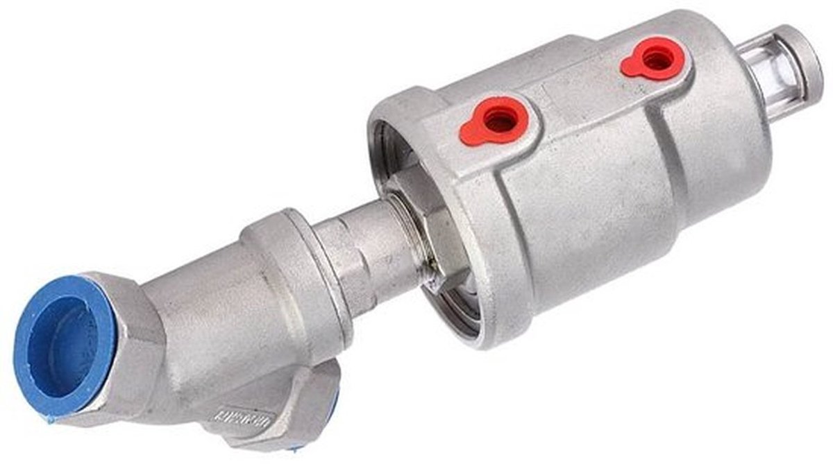 Pneumatische Stoomklep van RVS, 3/4 Inch Flens, Enkelwerkend Normaal Gesloten, Luchtgestuurde Klep met Hoekzitting en Binnen draad, Visueel (3/4DN20)