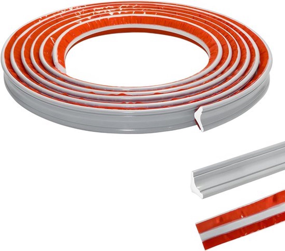 Flexibele PVC Kwadrant Trim voor Muurhoeken - Grijs - 5 meter