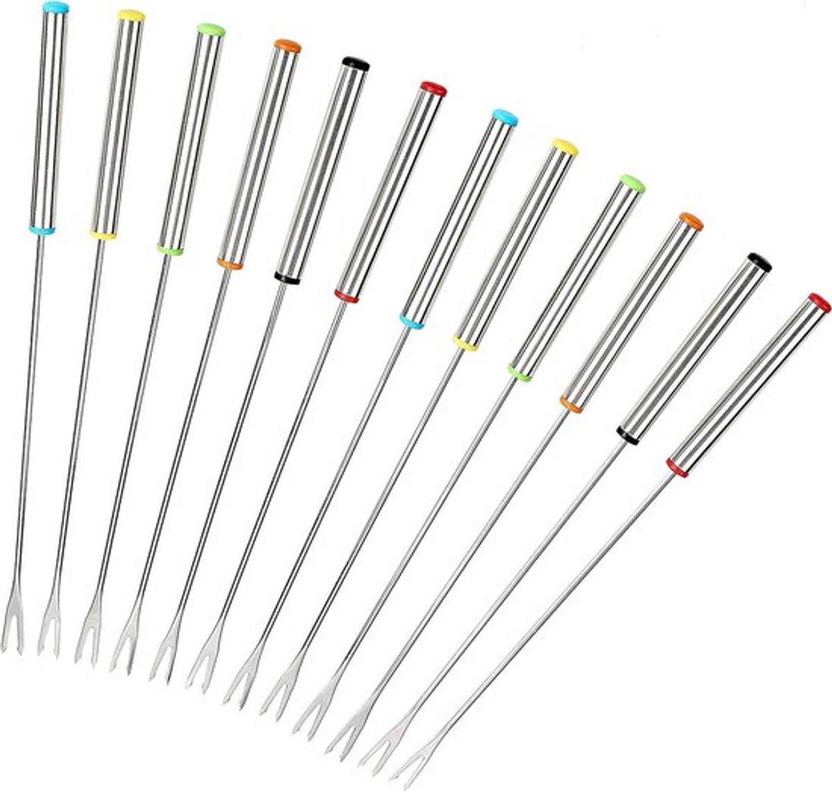 Roestvrij Staal Fonduevorken Set 12-Delig 24 cm Hittebestendige BBQ Vorken for Chocolade, Fruit, Vlees - Grillaccessoires