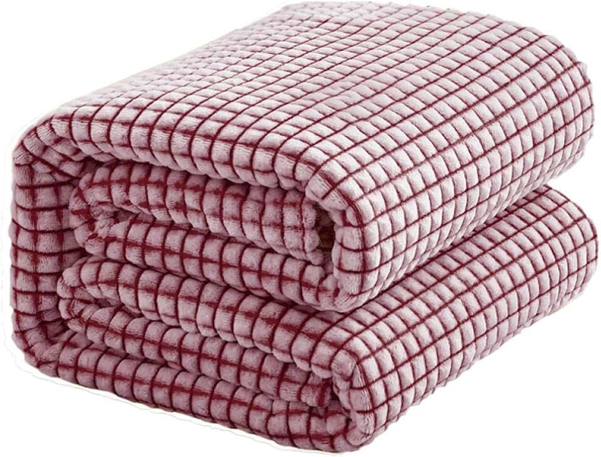 Fleece Dekens Zilvergrijs Reisformaat-Superzacht Fluffy Warm Effen Bed Gooit voor Sofa Microfiber Deken-Roze_200 * 230 CM