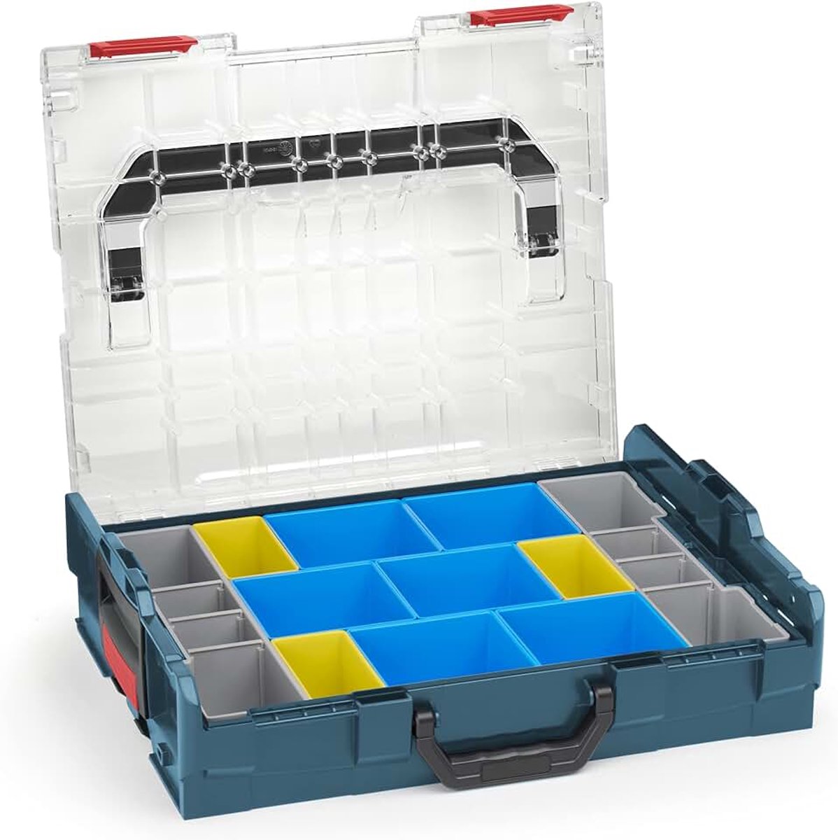 Sortimo L BOXX 102 assortimentsdoos professioneel Blauw deksel transparant met inzetbakjesset BC3 sorteerdozen voor kleine onderdelen ideaal opbergsysteem voor kleine onderdelen