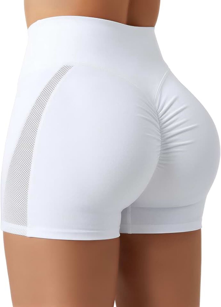 Sportshorts voor dames, booty scrunch butt, legging met hoge taille, korte push-up, ondoorzichtige workout hotpants voor gym, fitness, yoga