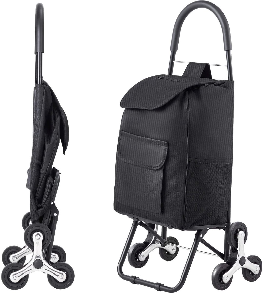 uJOY Boodschappentrolley - Boodschappentas - Ruime inhoud van 36 liter - Trapklimfunctie met 6 wielen - Opvouwbaar ontwerp