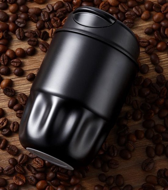 1 stuk - Mini geïsoleerde beker - 316 roestvrijstalen keramische binnengaal - 99% antibacteriële - lekkagebestendig - geschikt voor koffie en thee - draagbaar ontwerp - geschikt voor kantoor en reizen - zwart — afbeelding 3