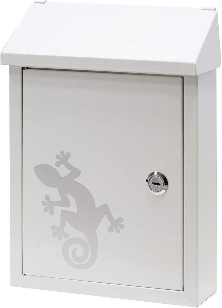 Brievenbus - Wandbrievenbus brieveninworp - Post ontvangen - Decoratief motief - Formaat S DIN A5 - Wit