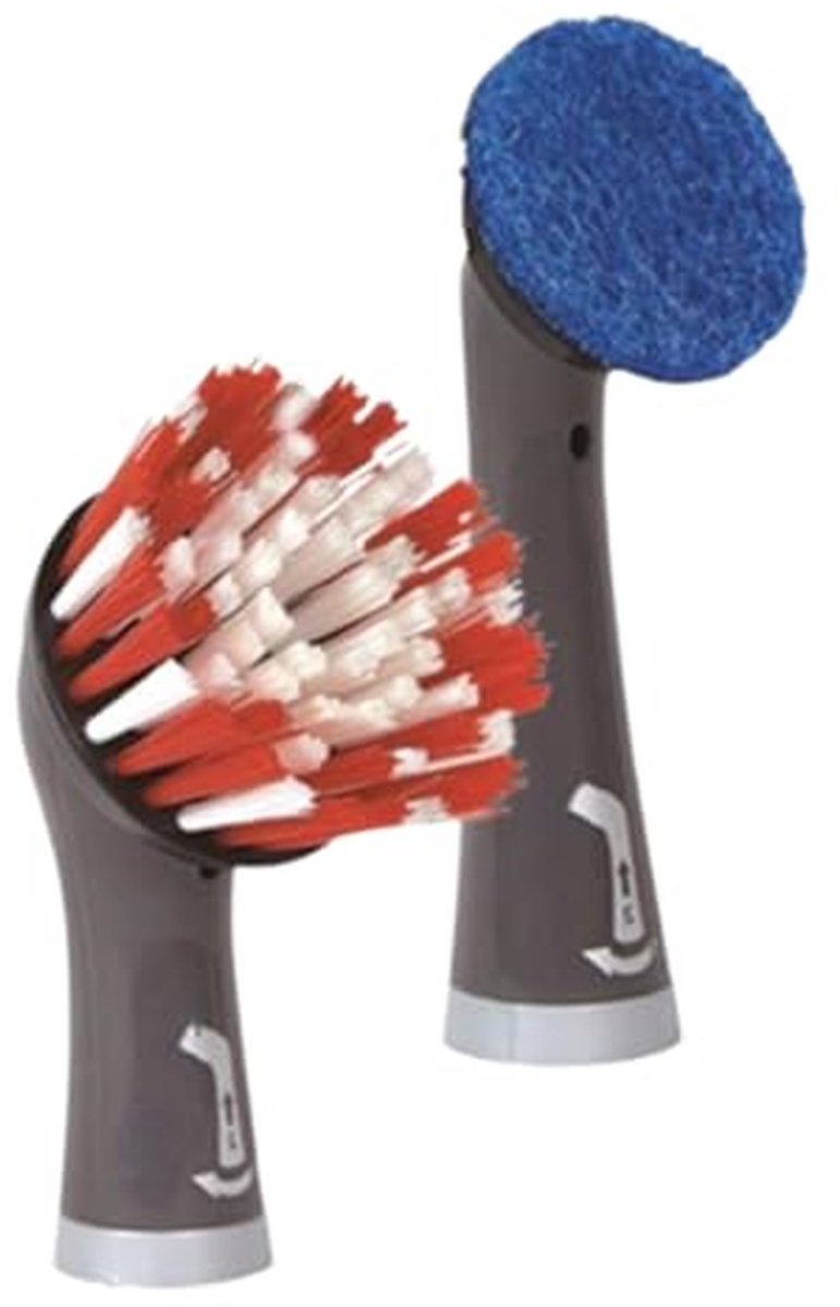 Schrobborstel Opzetstukken - Schuurkoppen - Grondig Schoonmaken - Oscillerende Reiniging - 2 Stuks - Rood en Grijs