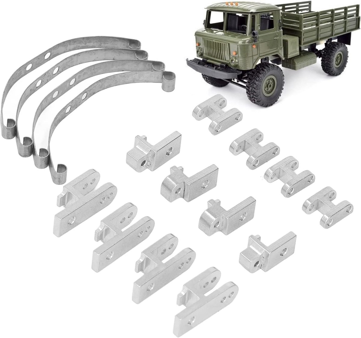 Aluminiumlegering highlift chassis crawler-car-upgrade onderdelen bar vervangingsset voor WPL B4 24 1/16 RC Car (zilver)