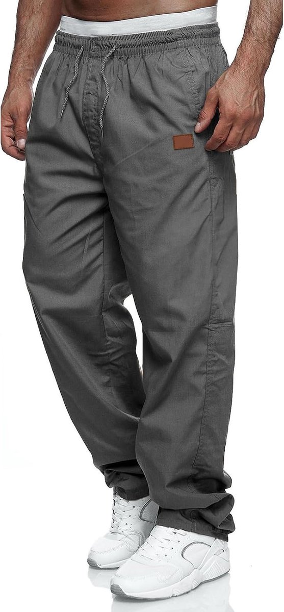 Cargobroek voor heren, chinobroek, joggingbroek, casual, vrijetijdsbroek, elastische taille, trekkoord, outdoorbroek, M-4XL